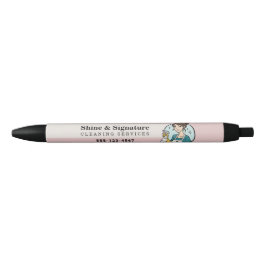 Caneta Preta Serviços de Limpeza Pink Modern Maid