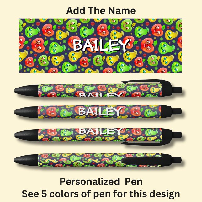 Caneta Preta Seu Nome, Maçãs Vermelhas Bonitas Peras Verdes (Criador carregado)