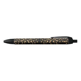Caneta Preta Seu texto Black/Dourado Stars Sparkle Lights Grava