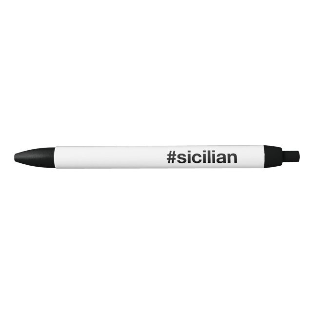 Caneta Preta SICILIAN Hashtag (Frente)