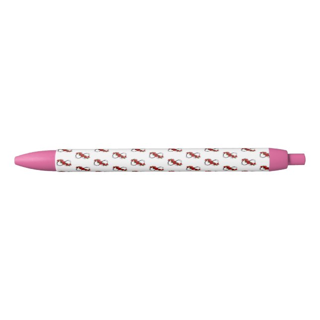 Caneta Preta Símbolo Infinity com Rosa vermelha (Frente)