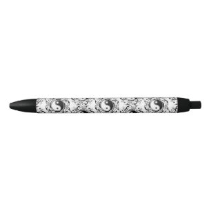 Caneta Preta Símbolo Yin & Yang Preto e Branco Estilo Tatuagem