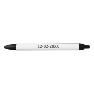 Caneta Preta simples monograma minimalista sra Sr nome data ano