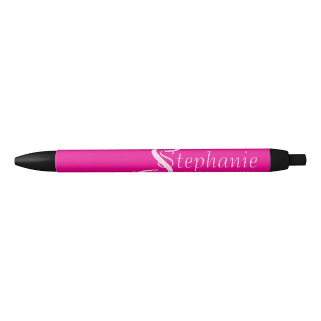 Caneta Preta Simples profissional Monograma (Frente)