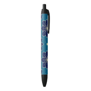 Caneta Preta Sinfonia Floral de Aquarela - Botânica Sem Costura