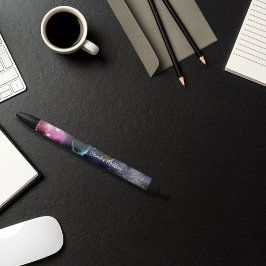 Caneta Preta Sistema Solar Galáxia do Espaço Exterior Monograma