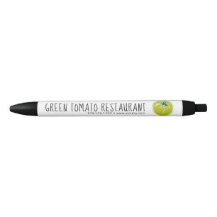 Caneta Preta Site da Empresa com Nome Longo Casual e Logotipo P
