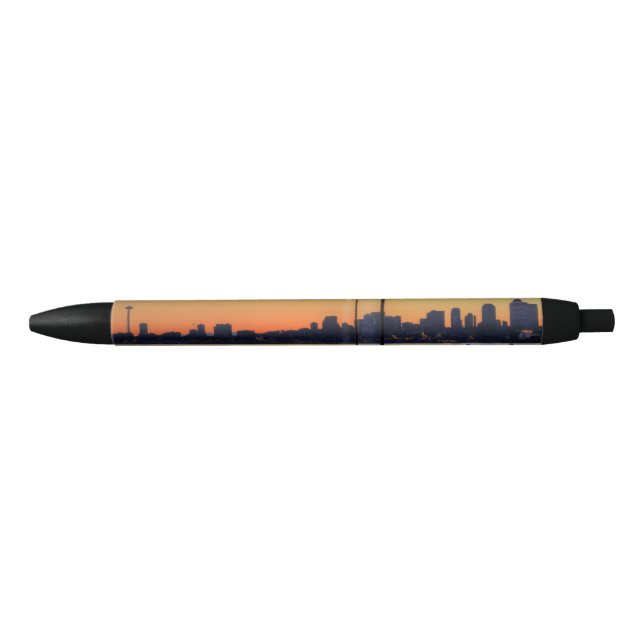 Caneta Preta Skyline do centro de Seattle Washington (Frente)