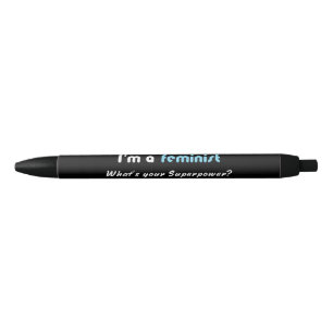 Caneta Preta Slogan de superpotência feminista