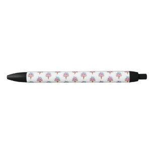 Caneta Preta Sorvete Waffle Rosa Sakura Cone