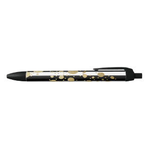 Caneta Preta Splatter Dourado da pintura do falso em listras
