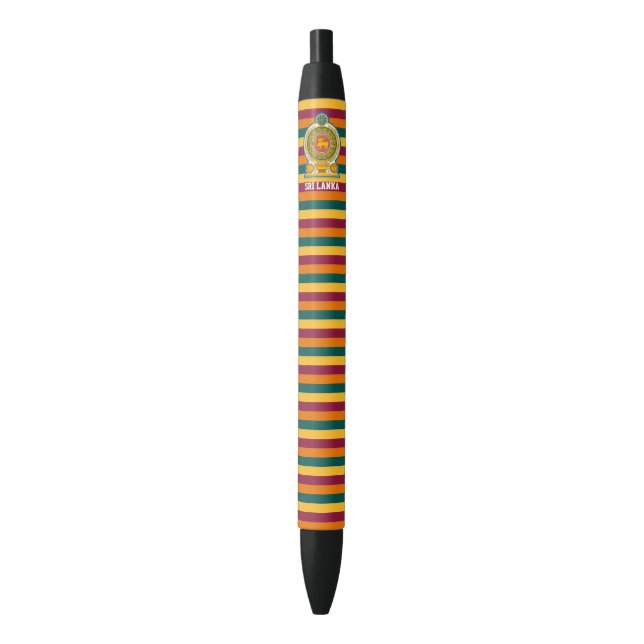 Caneta Preta Sri Lanka Flag Cute Patriotic Black Ink Pen (Frente Vertical)