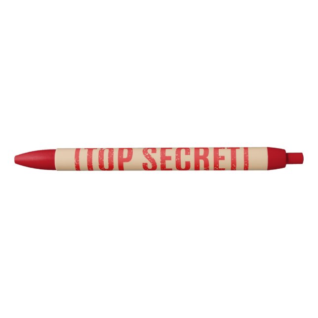 Caneta Preta Stamped Top Secret Black Ink Pen (Frente)