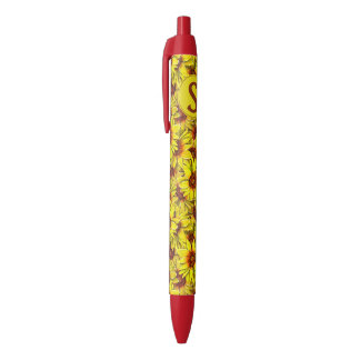 Caneta Preta Sunflower Pen