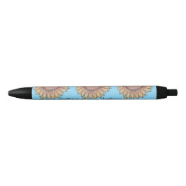 Caneta Preta Sunflowers Pen