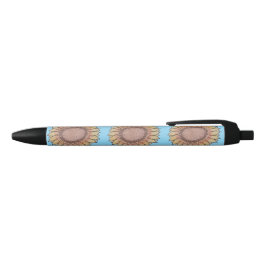 Caneta Preta Sunflowers Pen