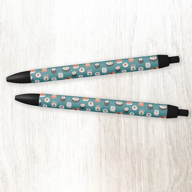 Caneta Preta Sushi Nigiri Maki Roll Pattern (Fun Japanese sushi pattern pen)