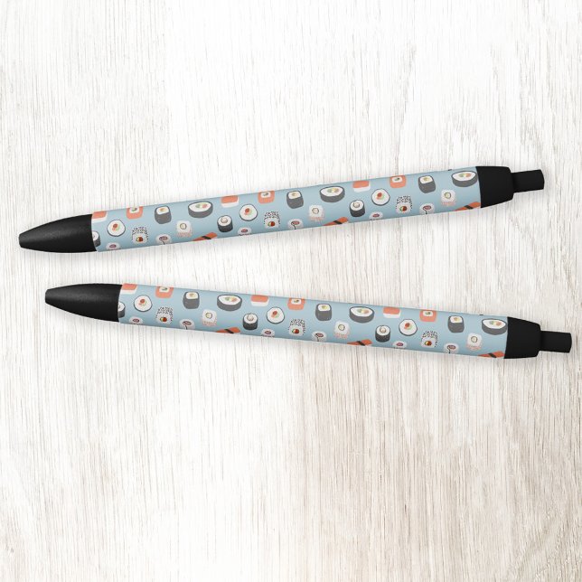 Caneta Preta Sushi Nigiri Maki Roll Pattern (Fun Japanese sushi pattern pen)