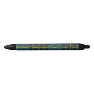 Caneta Preta Tartan azul esverdeado