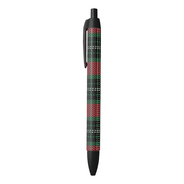 Caneta Preta Tartan Verde e Vermelho (Topo (Vertical))