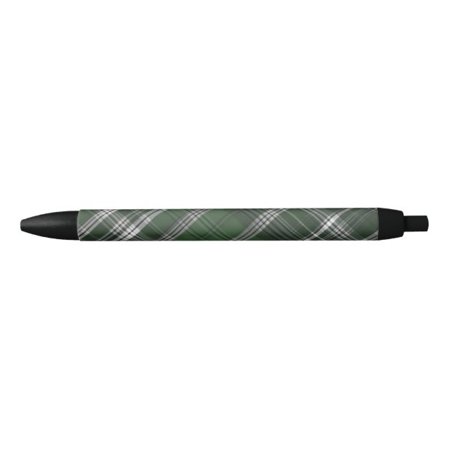Caneta Preta Tartan verde-elegante (Frente)