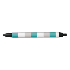 Caneta Preta Teal, argila e tiras brancas