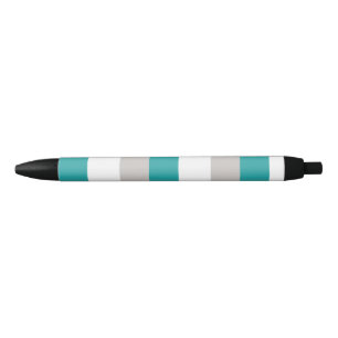 Caneta Preta Teal, argila e tiras brancas