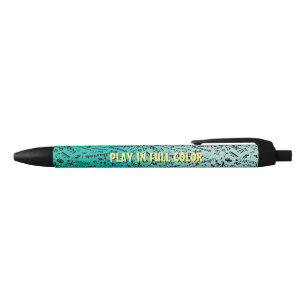 Caneta Preta Teal de Compositores Clássicos Personalizados