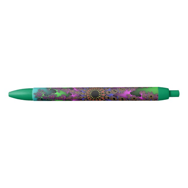 Caneta Preta Teal e Green Burst (Frente)