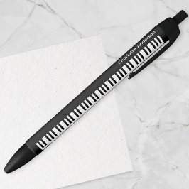 Caneta Preta Teclas de Piano Personalizadas Teclado Música Músi