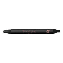 Caneta Preta Tesoura dourada rosa e pente preto