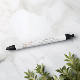 Caneta Preta Tesouras Douradas para mármore e Rosa | Hair Salon