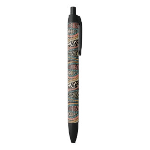 Caneta Preta Teste padrão abstrato no estilo étnico