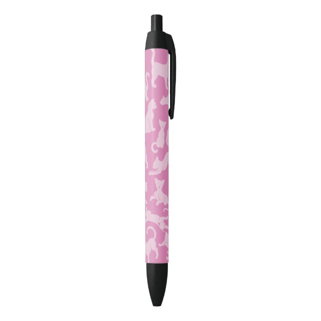 Caneta Preta Teste padrão cor-de-rosa do gato (parte de inferior (Vertical))