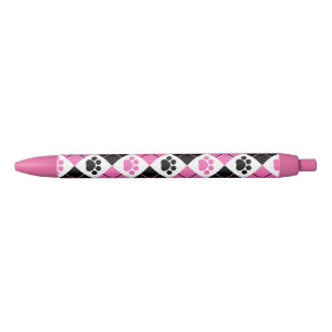 Caneta Preta Teste padrão cor-de-rosa & preto do impressão da