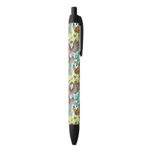 Caneta Preta Teste padrão da preguiça da aguarela dos desenho