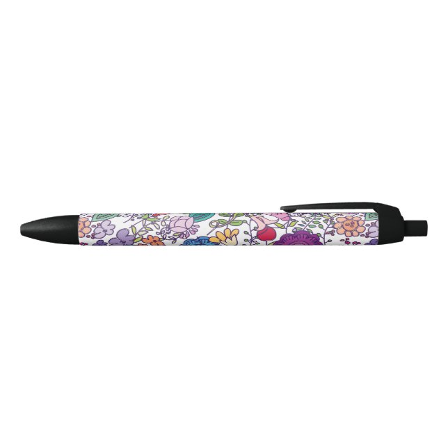Caneta Preta teste padrão de flor boémio (parte de cima)