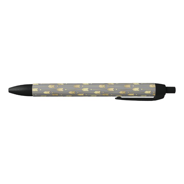 Caneta Preta Teste padrão Dourado das setas das cinzas e do (Parte Inferior)