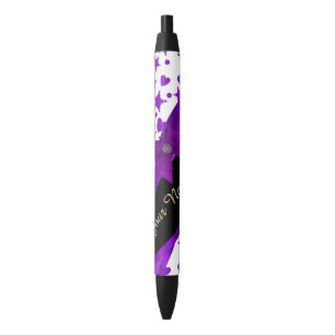 Caneta Preta Teste padrão feminino manchado roxo bonito
