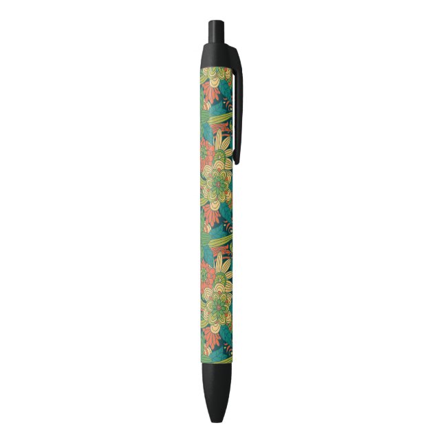 Caneta Preta Teste padrão floral do verão (parte de inferior (Vertical))