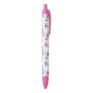 Caneta Preta Teste padrão floral romântico