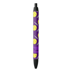 Caneta Preta Teste padrão roxo conhecido personalizado do