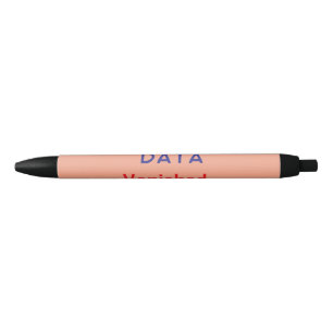 Caneta Preta Texto de dados desaparecidos