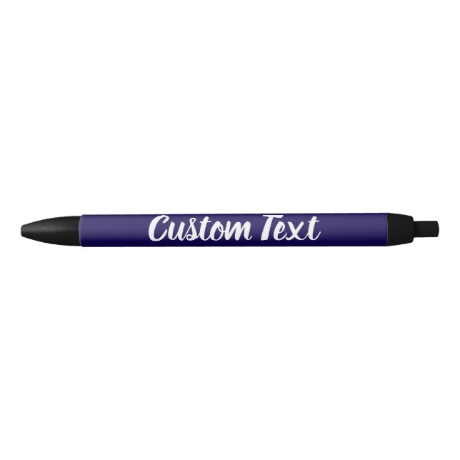 Caneta Preta Texto Simples em Azul Escuro com Modelo de Letra B (Frente)