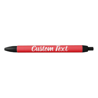 Caneta Preta Texto Simples em Vermelho com Modelo de Letra Bran