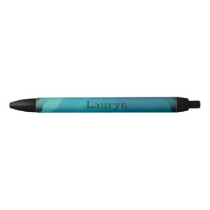 Caneta Preta Textura de vidro teal