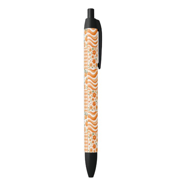 Caneta Preta Texturas Laranja (parte de inferior (Vertical))
