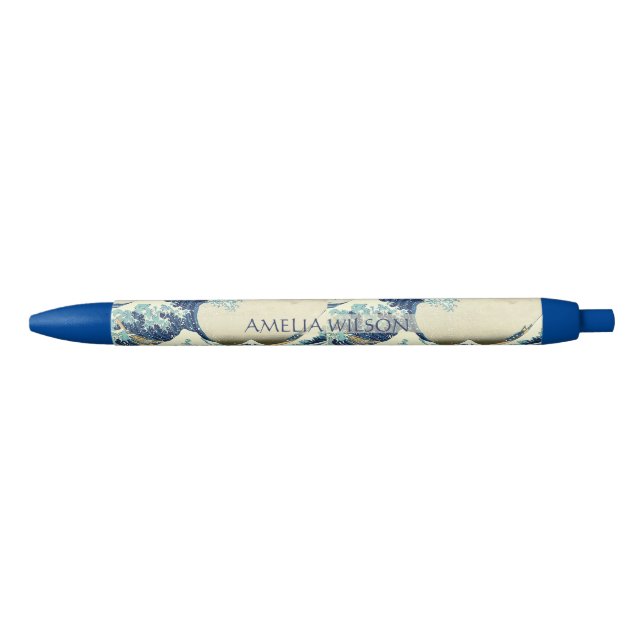 Caneta Preta The Great Wave – Katsushika Hokusai – Custom Text 