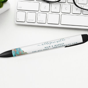 Caneta Preta Tinta de aguarela líquida de arte moderna azul e d