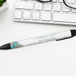 Caneta Preta Tinta De Aquarela Líquida De Arte Moderna Azul E D